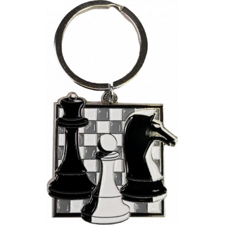 Metal keychain with chess motif (A-161)