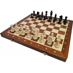 Tournament chess ser No. 5 folding mahogany intarsia (S-12/M)