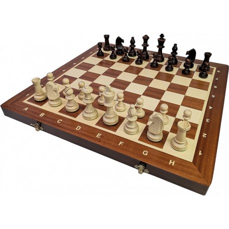 Tournament chess ser No. 5 folding mahogany intarsia (S-12/M)