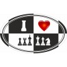 Sticker "I LOVE CHESS" (2 pattern) (A-93)